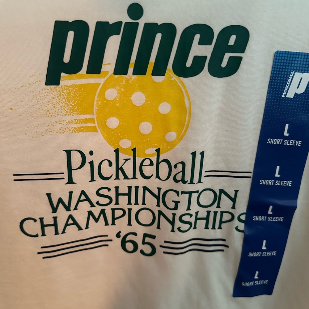 Prince White Pickleball Championship T-Shirt size L large